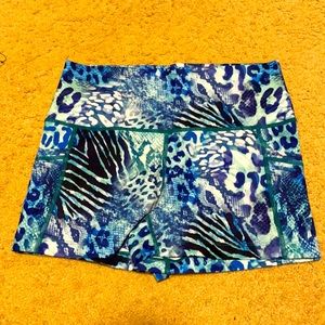 Blue animal print CVG booty shorts